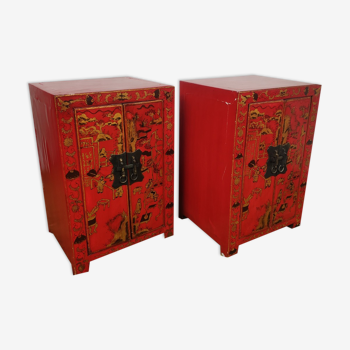 Bedside pair or red Asian extra piece