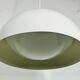 Lampe à suspension en métal blanc et verre , 1970