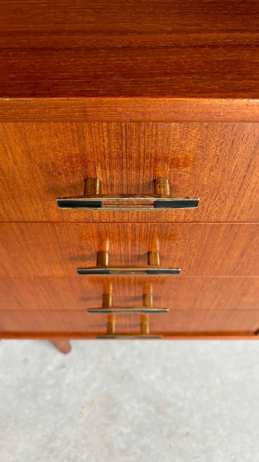 Vintage bookcase with drawers teak
