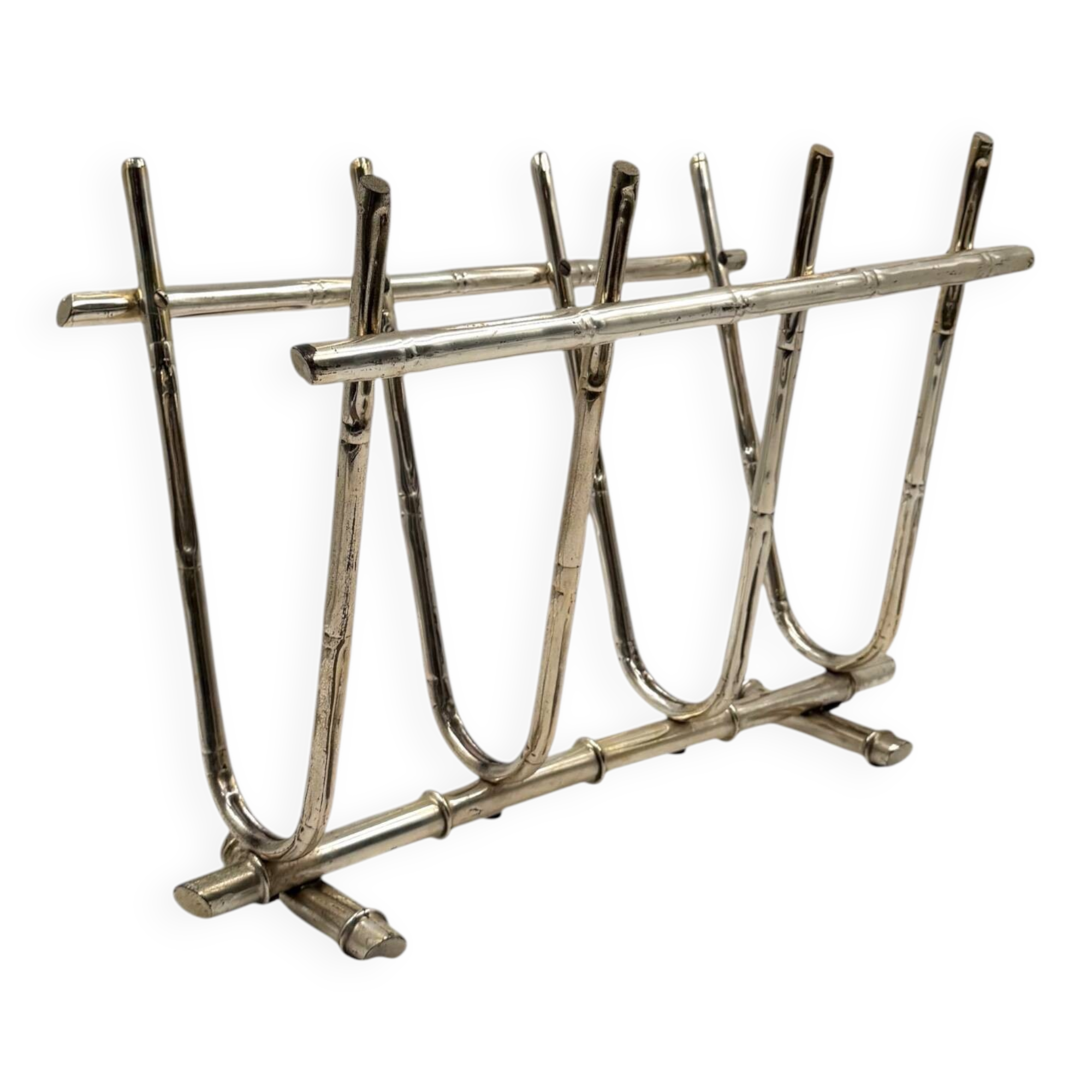 Hollywood regency magazine rack  GM Montagnani, Italy 1970s   bamboo shaped