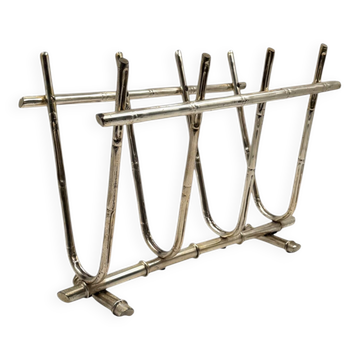 Hollywood regency magazine rack  GM Montagnani, Italy 1970s   bamboo shaped