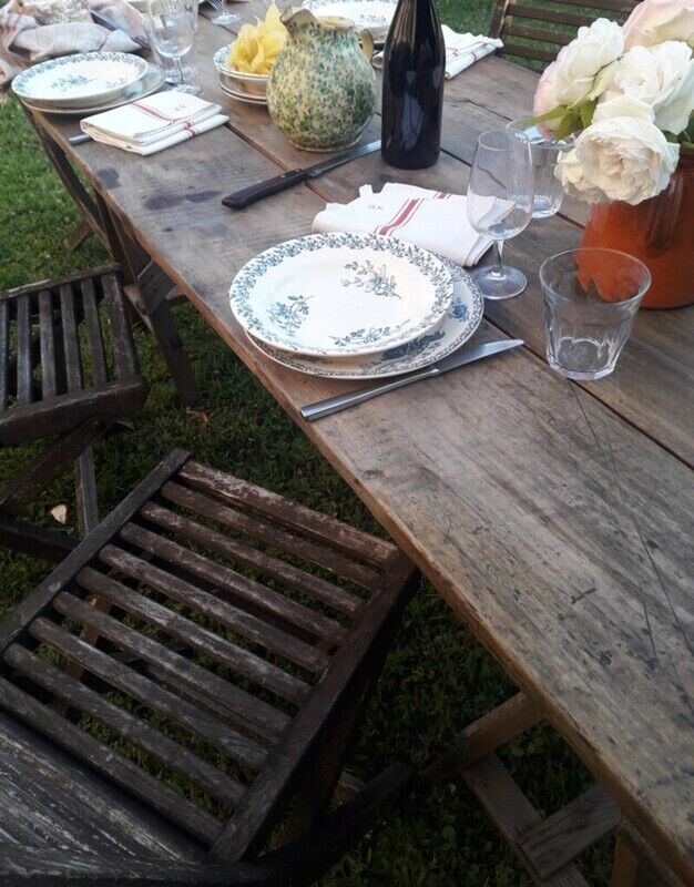 table tréteaux 2m atelier campagne ancienne