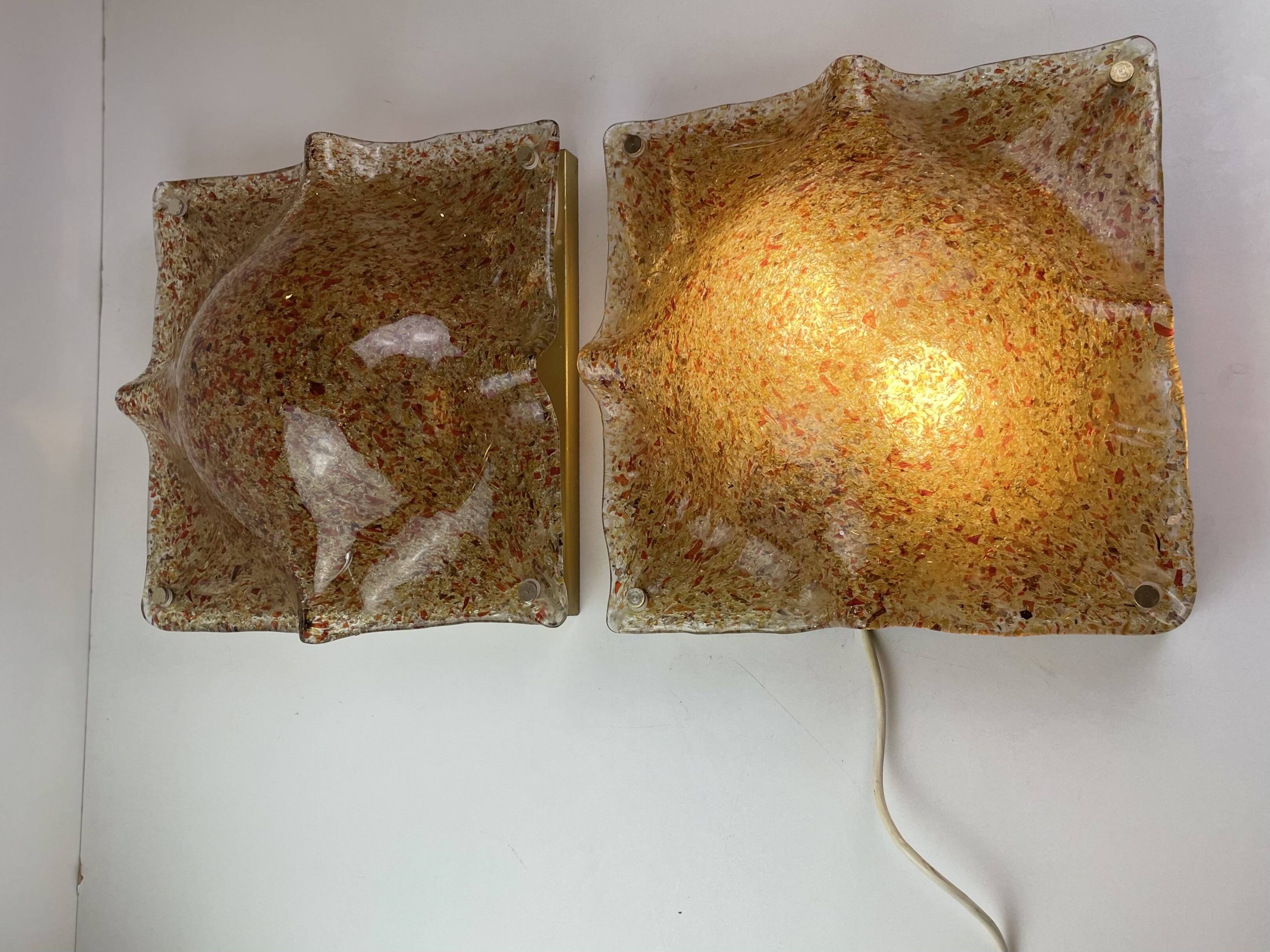 Pair Murano Ceiling or Wall Lamp, 1970s