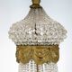 Antique Prism Chandelier Decorated In Brass, Bronze & Crystals From 1890s