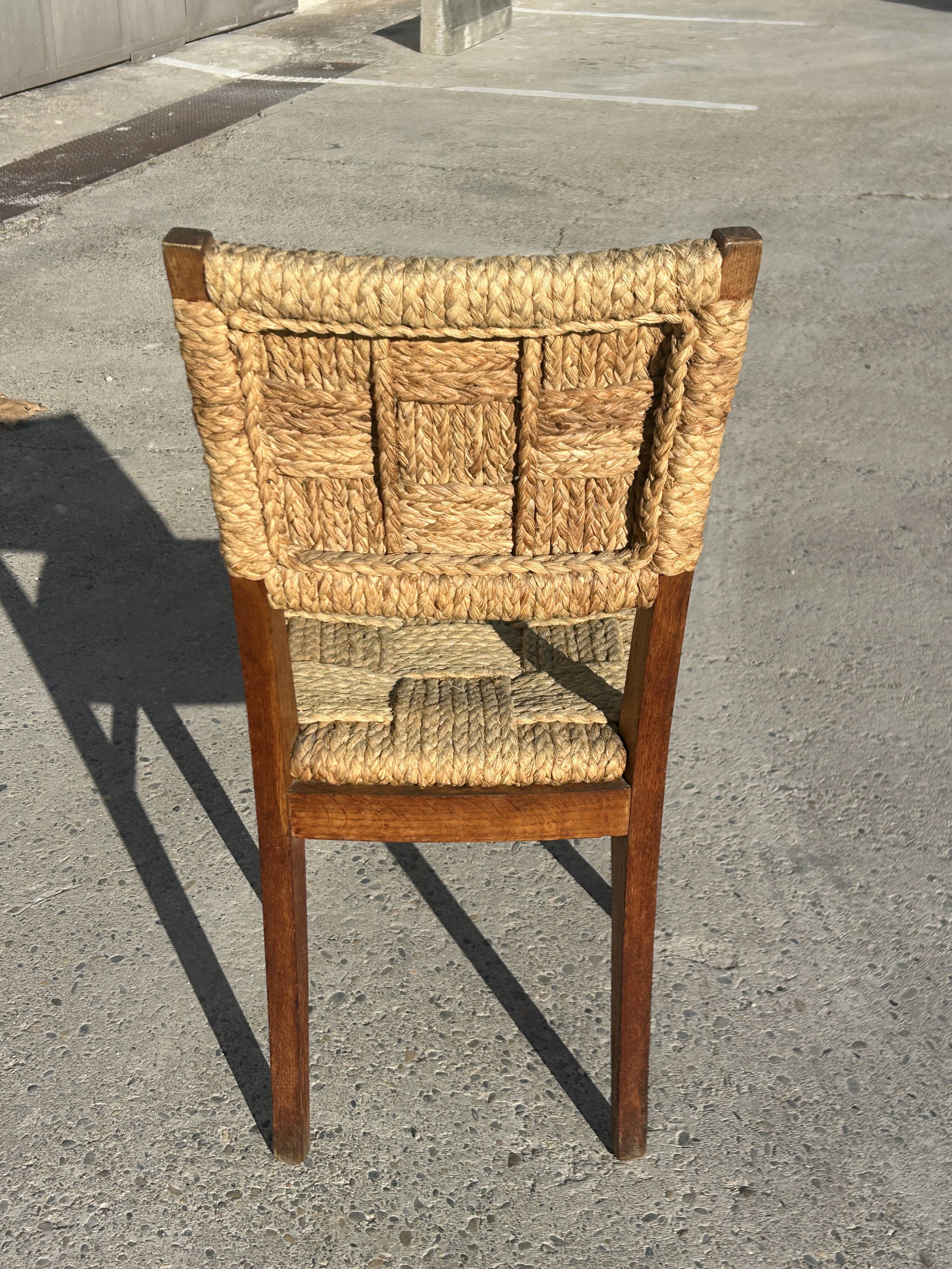 Set of 6 Audoux Minet armchairs and chairs, 1950s