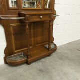 Napoleon III wardrobe in walnut, late 19th century, 3 mirrors, marble.