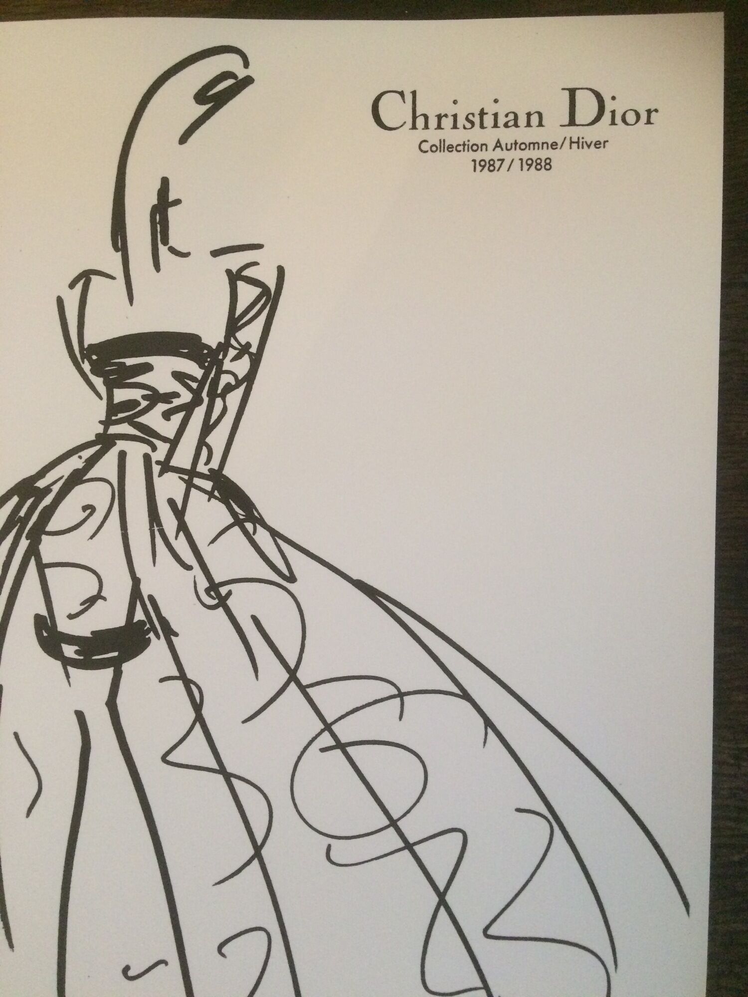 Christian Dior : illustration de mode de presse collection 1987-1988