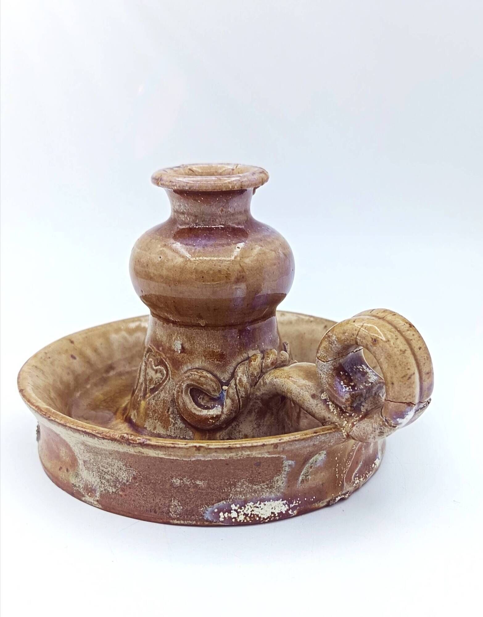 Stoneware candlestick by Pierre Pigaglio – Saint-Amand-en-Puisaye