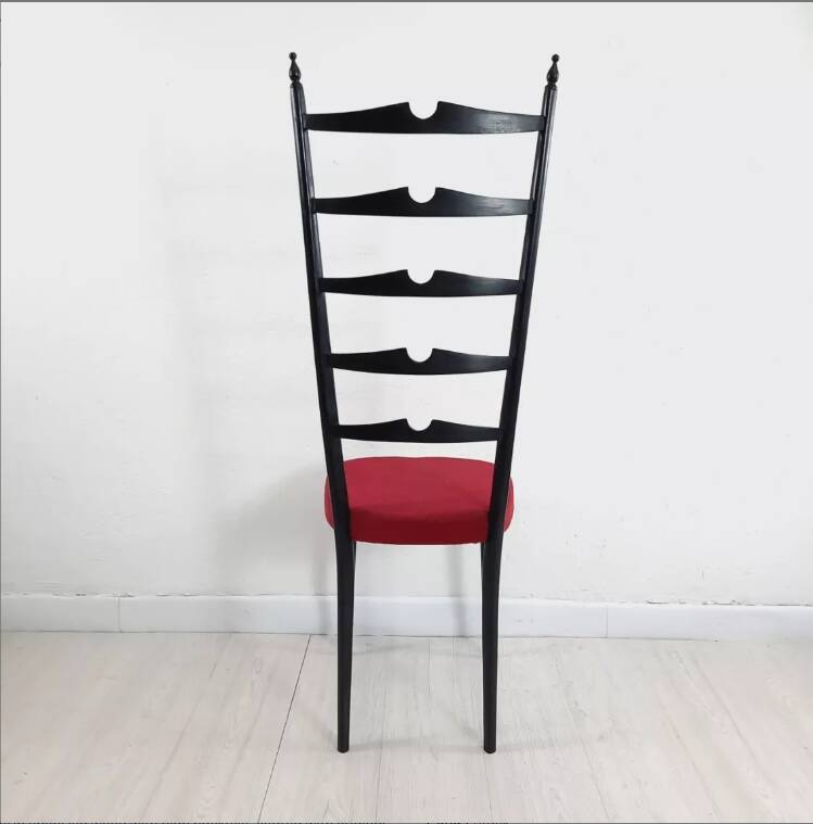 Pair of chiavarine chairs 40/50s high backrest