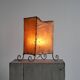Mid-century table lamp in goat leather and wrought iron, 1950s