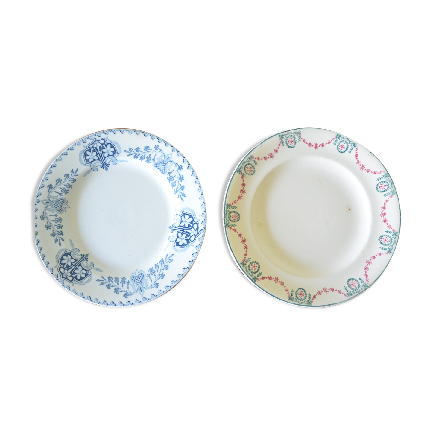 Lot of 2 mismatched old plates