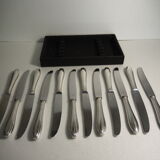 12 SFAM cheese knives in its dark chocolate case