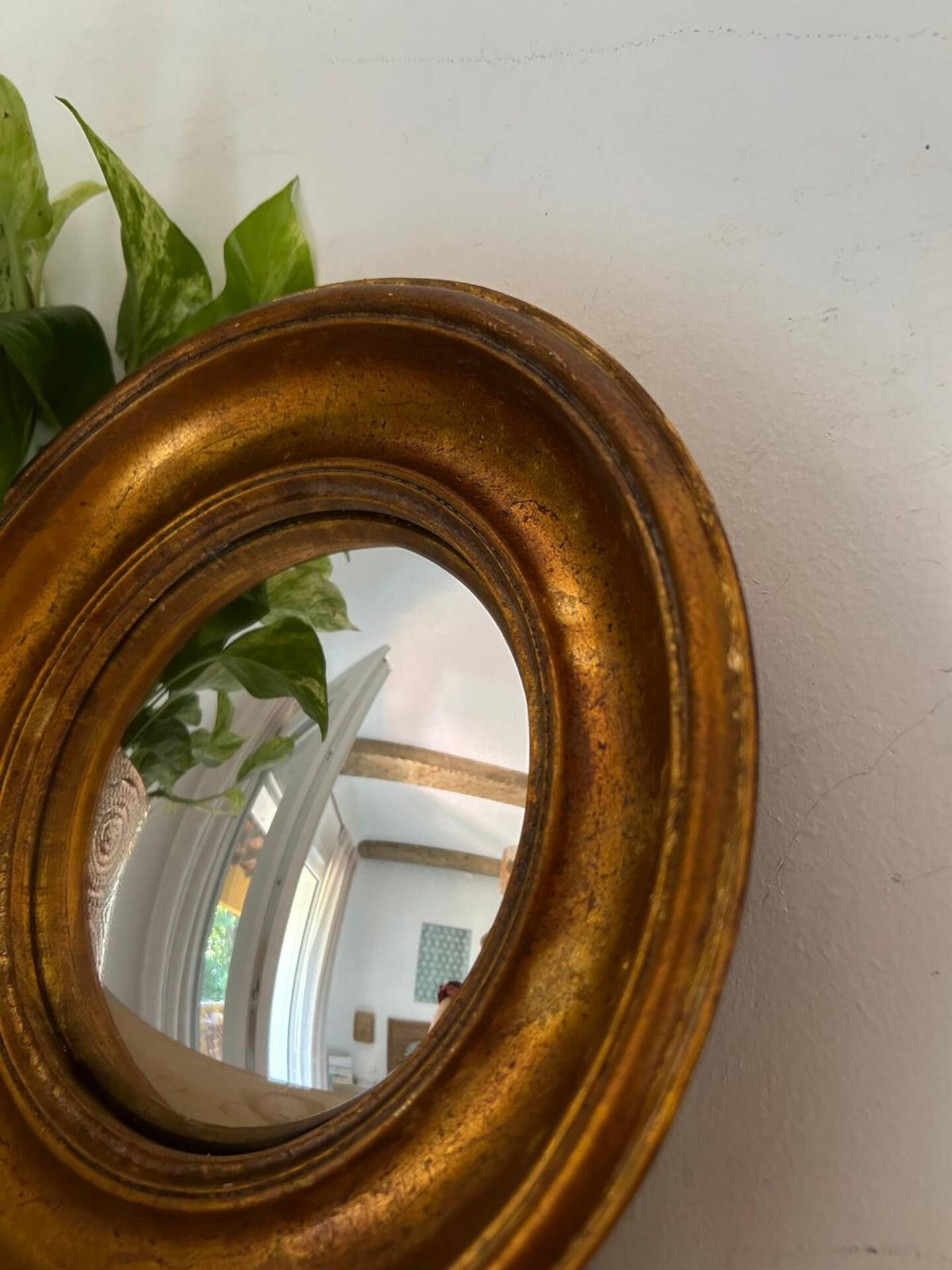 Miroir rond convexe doré miroir de sorcière