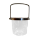 Cut crystal ice bucket with plant decoration and stainless steel frame