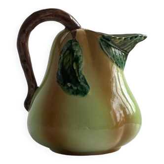 Ceramic pitcher in the shape of a slip pear.