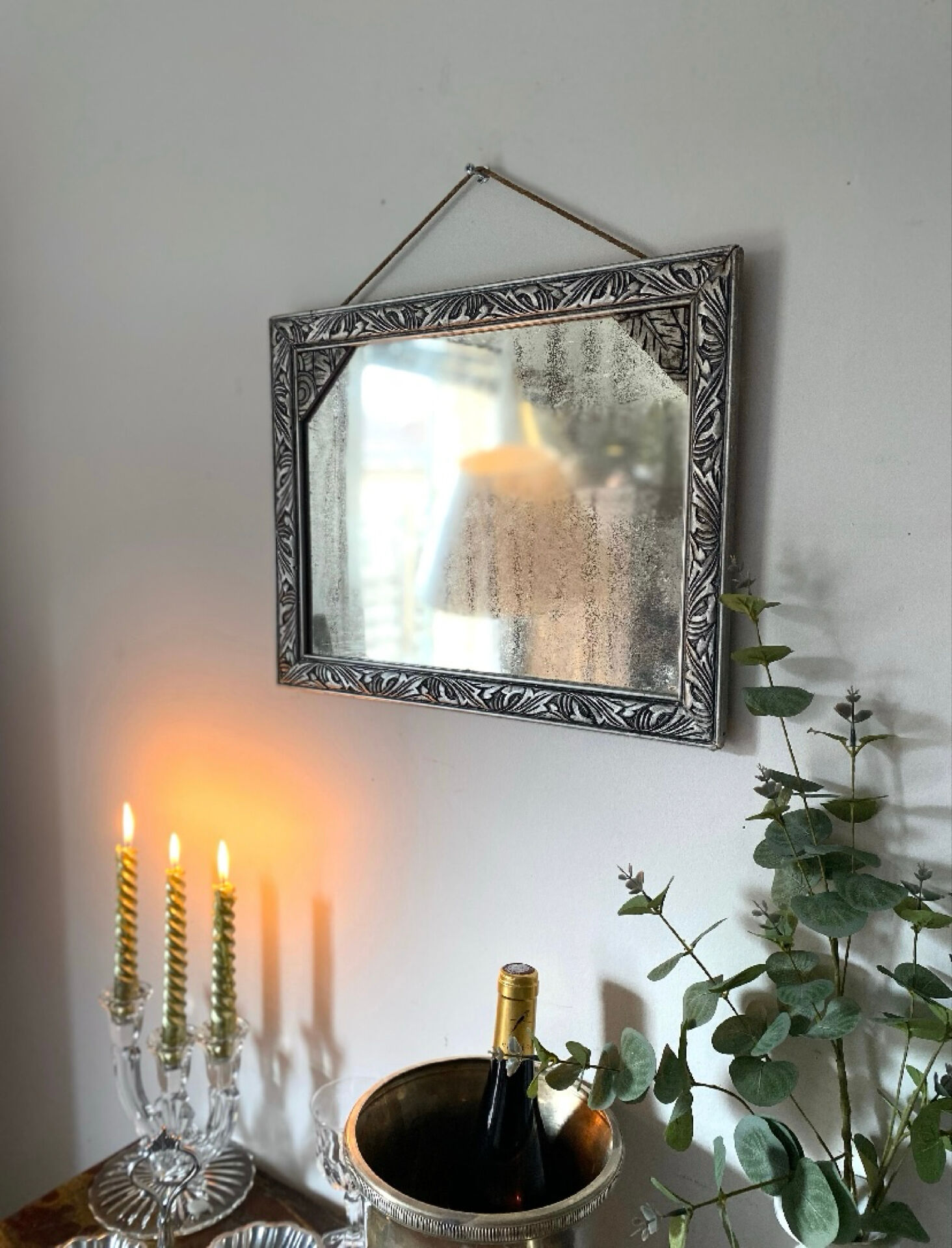 Bevelled rectangular mirror 1950
