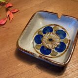 Stoneware ashtray, floral pattern