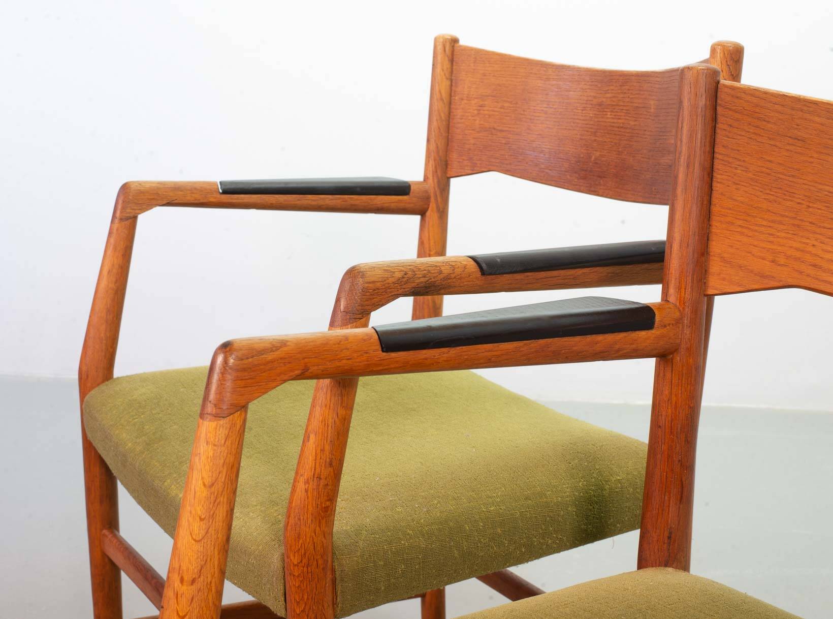 Hans Wegner Danish 'Town Hall' Wooden Arm / Side Chairs by Plan Mobler 50s