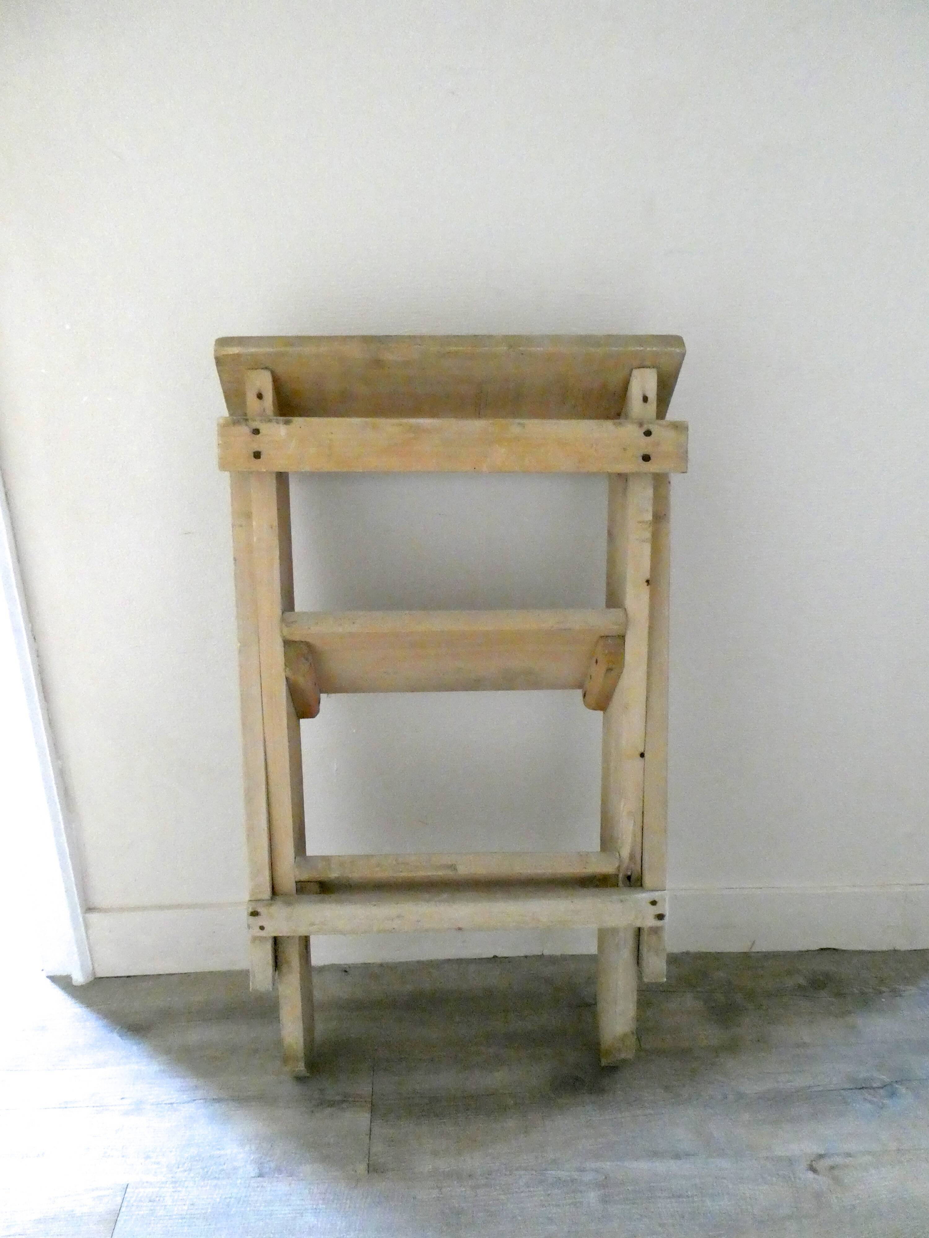 Stepladder 3 steps in solid wood