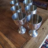 6 pewter cups