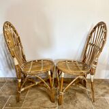 Pair of rattan chairs made in Landes
