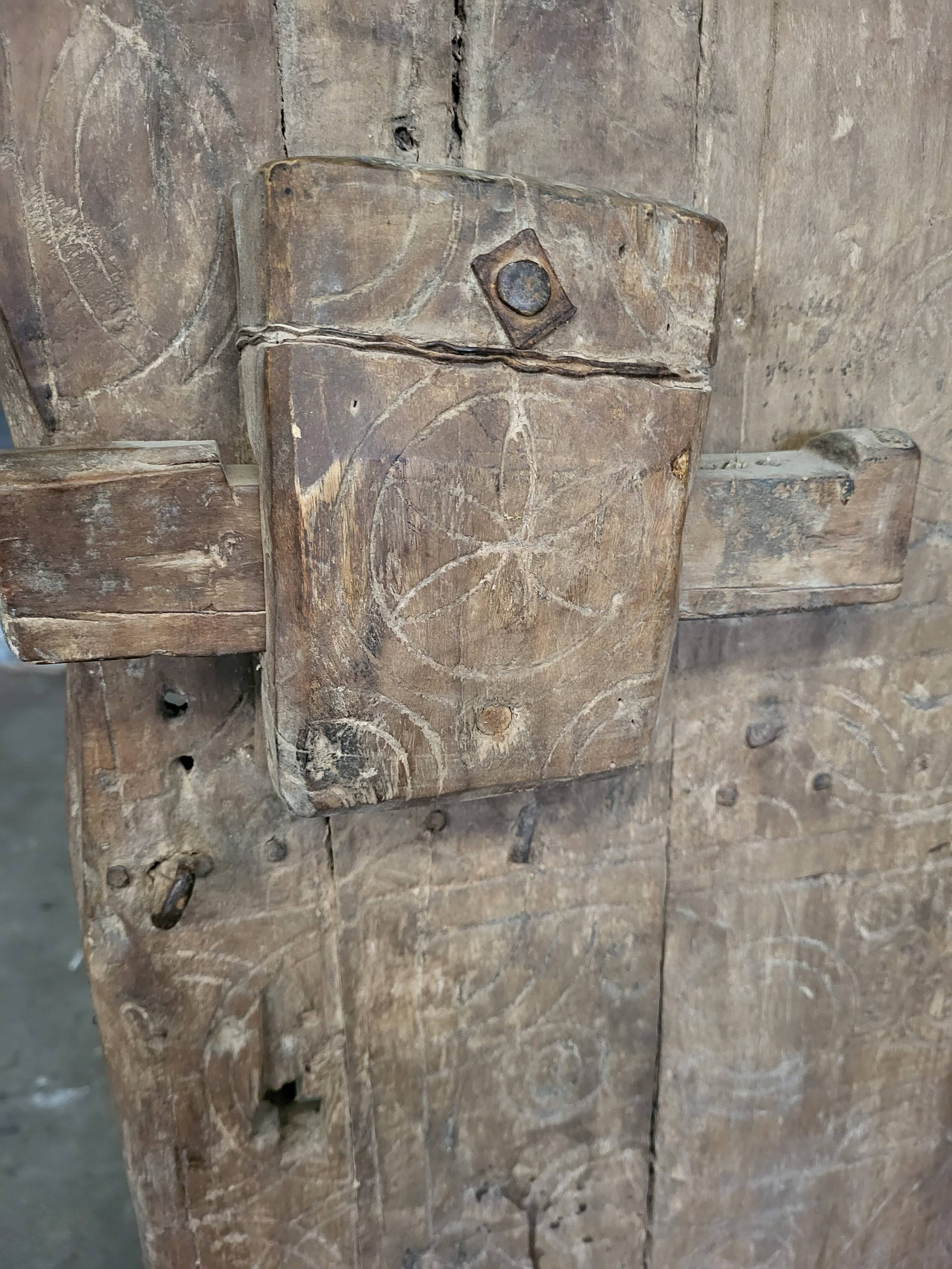 Old door in moroccan wood