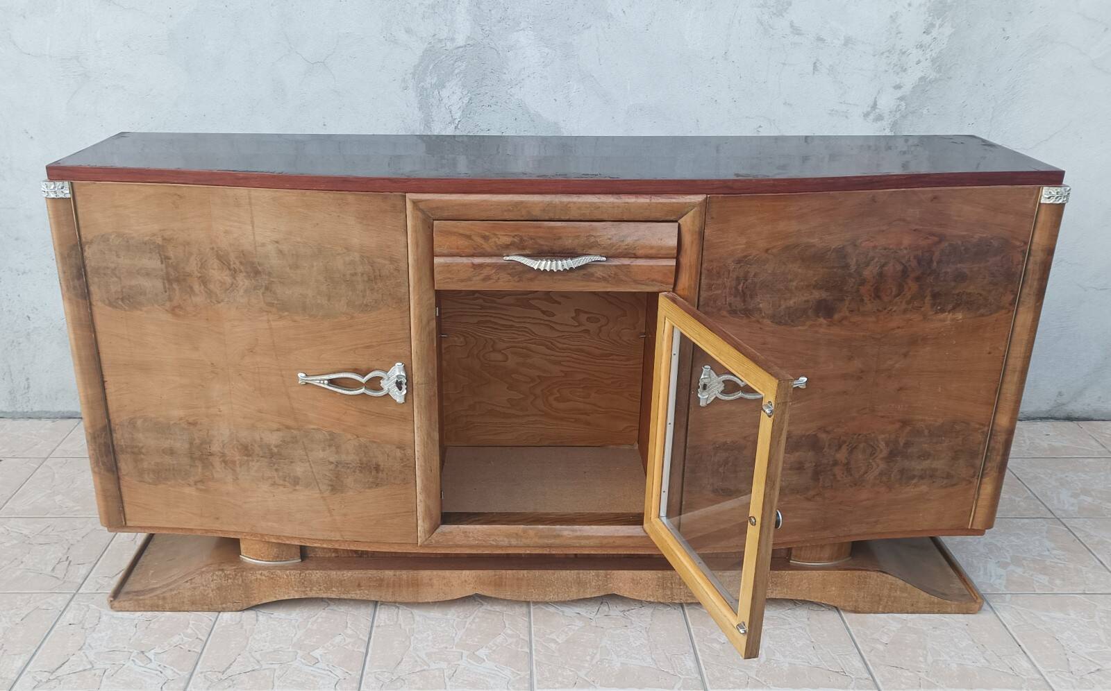 Art Deco walnut burl enfilade