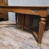 Important antique extendable wooden table – Inlaid top –