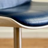 Strafor office chair in imitation leather, resin and chrome metal, 1970s