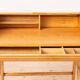 Mid Century Modern Desk with Roll-Top, Walnut Veneer, 1950s, Fully Restored