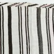 Mid Century Modern Off White & Black Kilim Rug, Bohemian Home Decor Carpet