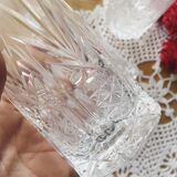 10 cut crystal orange glasses