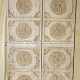 Old white wooden door