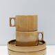 2 vintage '70 tea cups and Brenne stoneware sub-cups. In perfect condition.