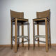 Pair of leather stools Enrico Pellizoni
