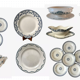 Lot de 5 assiettes plates Terre de Fer U&C Sarreguemines "Rubia" XIXème