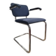 Fauteuil KNOLL tissu bleu pieds chrome