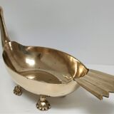 Zoomorphic cut brass bird 70s