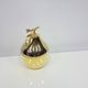 "Pear" ice bucket, gold-colored, gold-finished material, designed by H. Tur