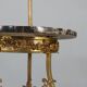 Lampadaire ancien avec table d’appoint en bronze et marbre, Italie, XXe siècle
