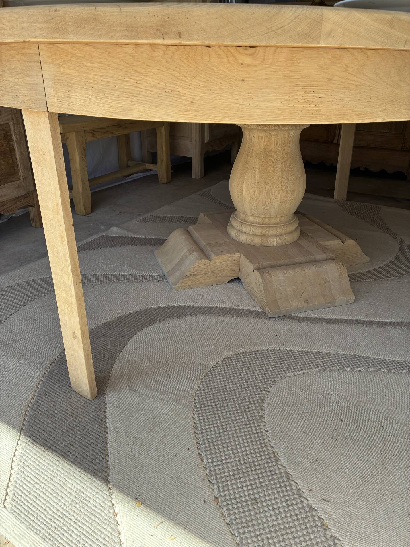 Solid oak farmhouse table with extensions