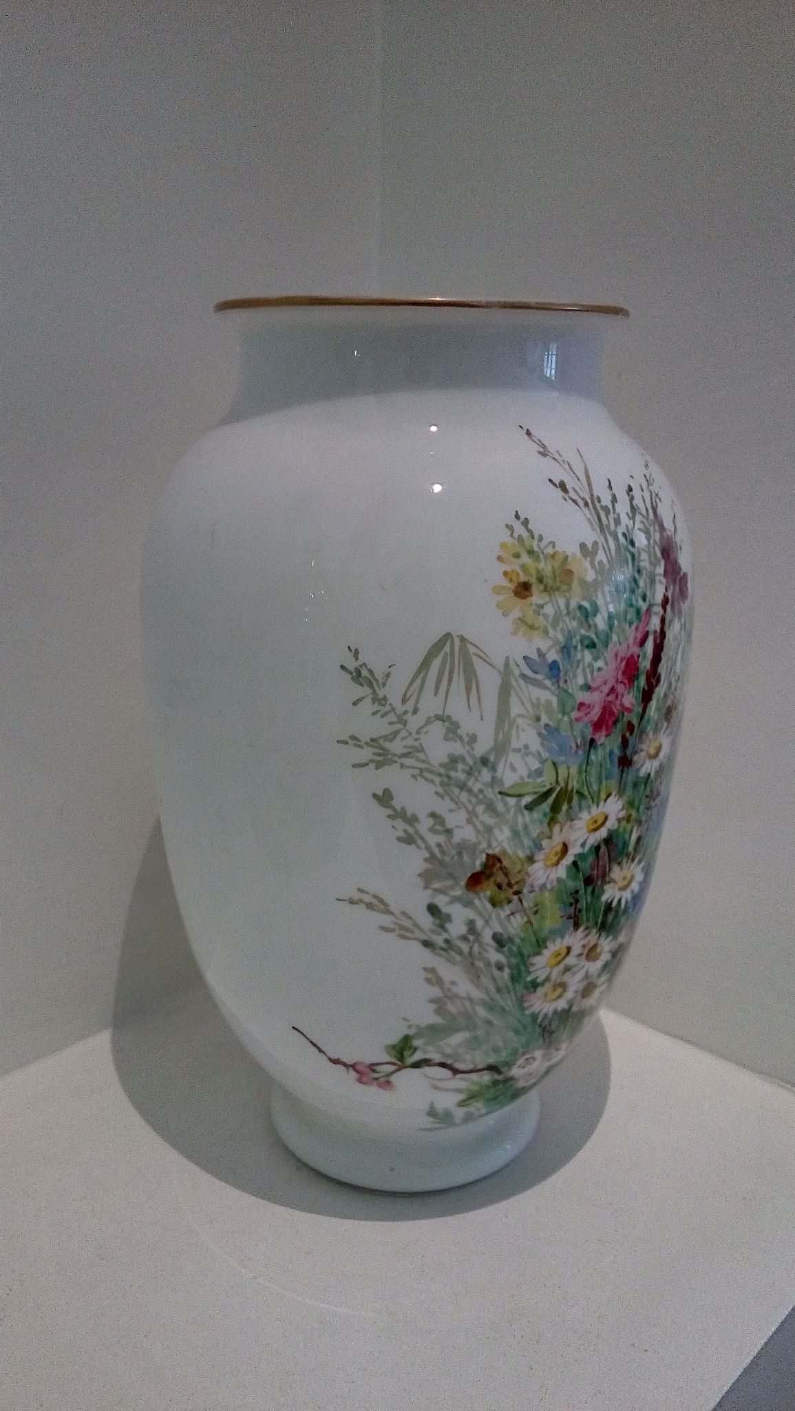 White opaline vase