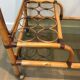 Rattan rolling table and leather ties