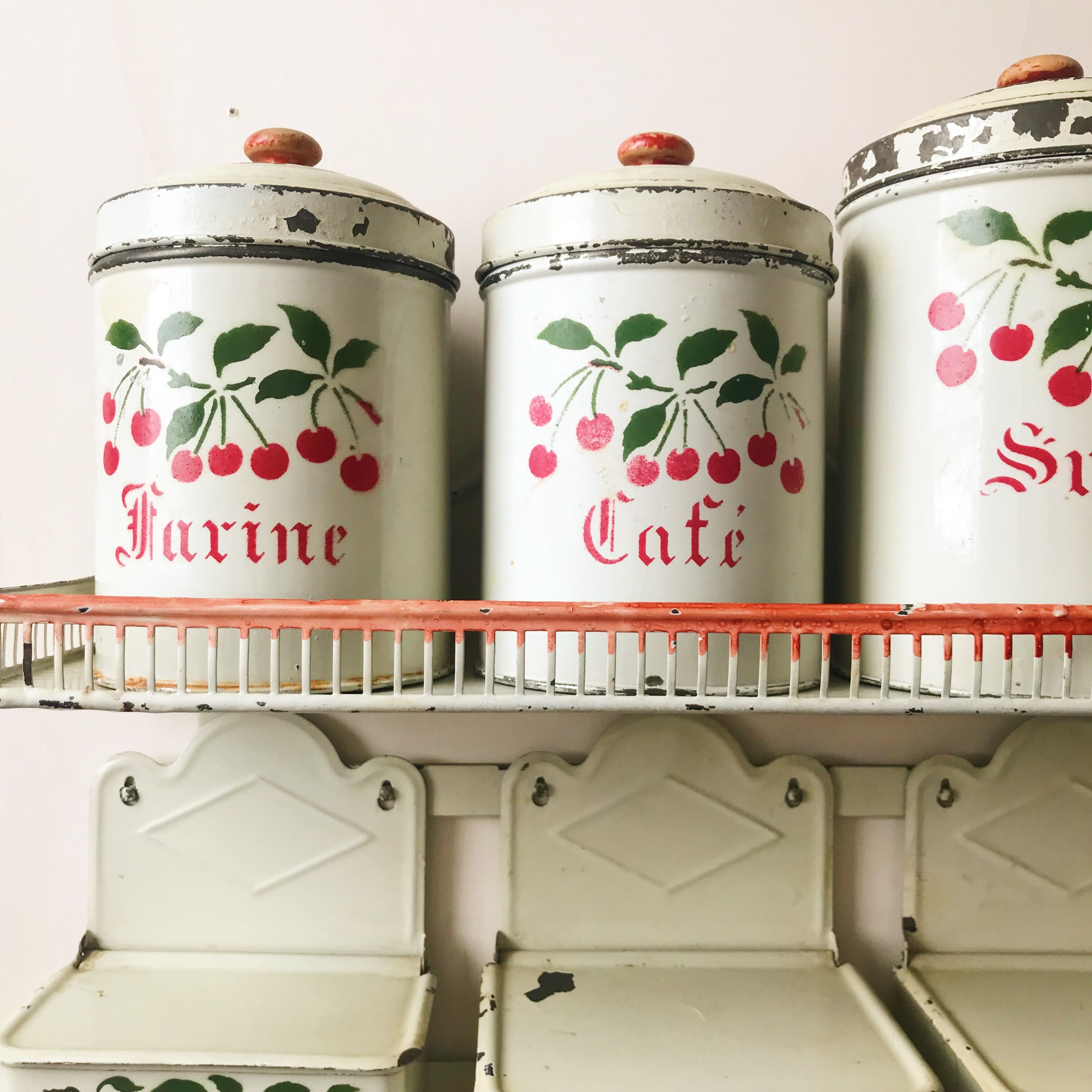 Shelf set and iron boxes