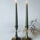 Pair of brass cord candle holders
