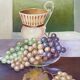 Tableau : huile sur carton - Nature morte aux raisins