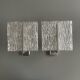 Set of vintage wall lights, ‘ice’ glass and metal, 1970s