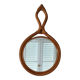 Drop mirror in rattan, 1960
