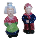 Breton salt and pepper shakers in a couple.