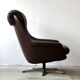 Fauteuil pivotant en cuir, Danemark, années 1960/1970, style Mid-C Modern, vintage